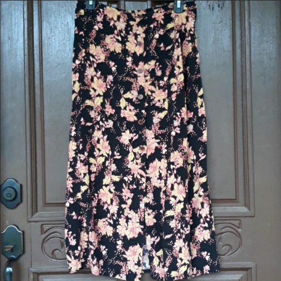 Free People floral button up Midi skirt - Picture 2 of 3
